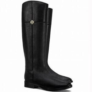 Womens Tory Burch Black Knee High Leather Jolie Tall Riding Boots 8.5